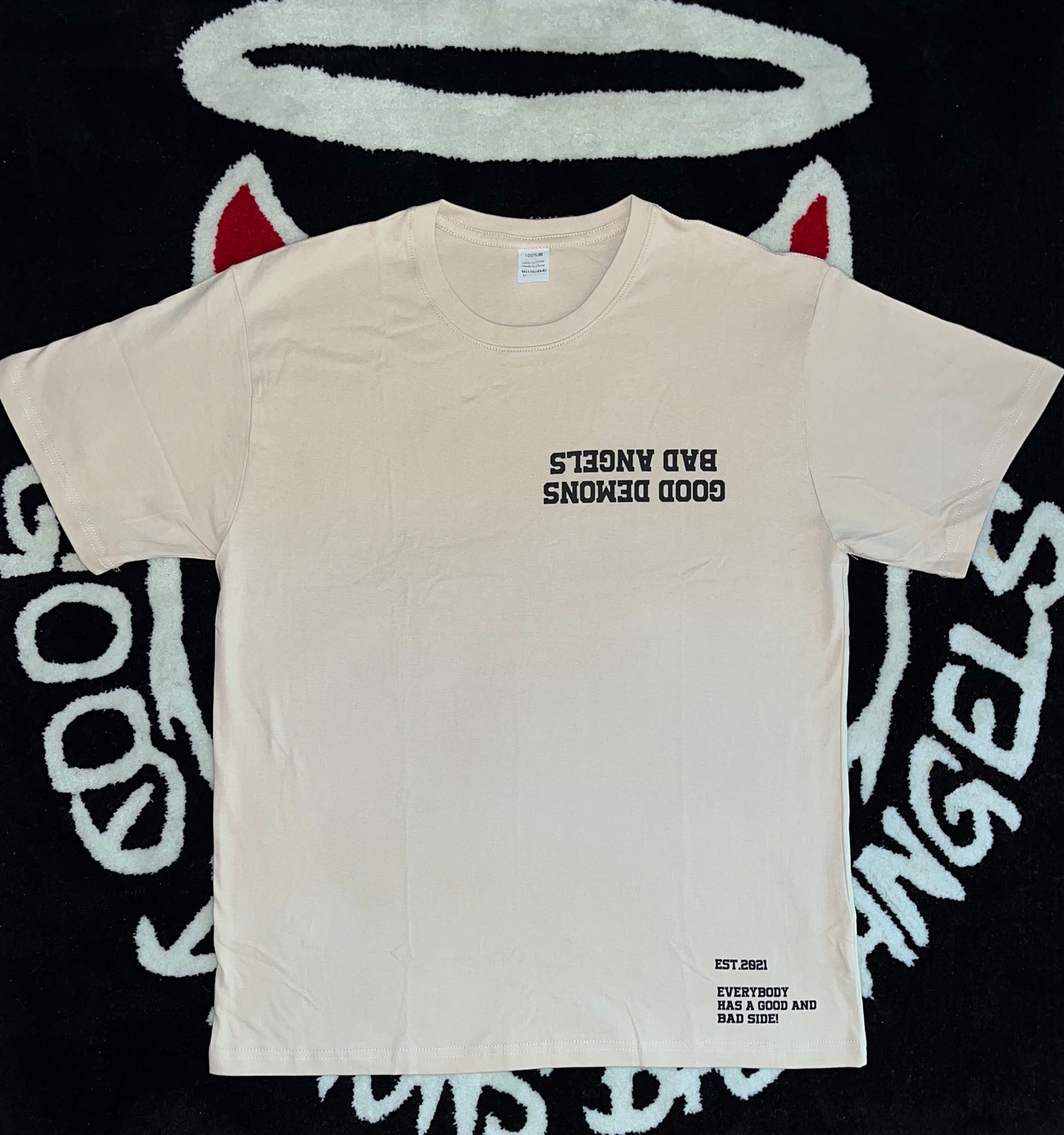 Cream GDBA upside down logo T